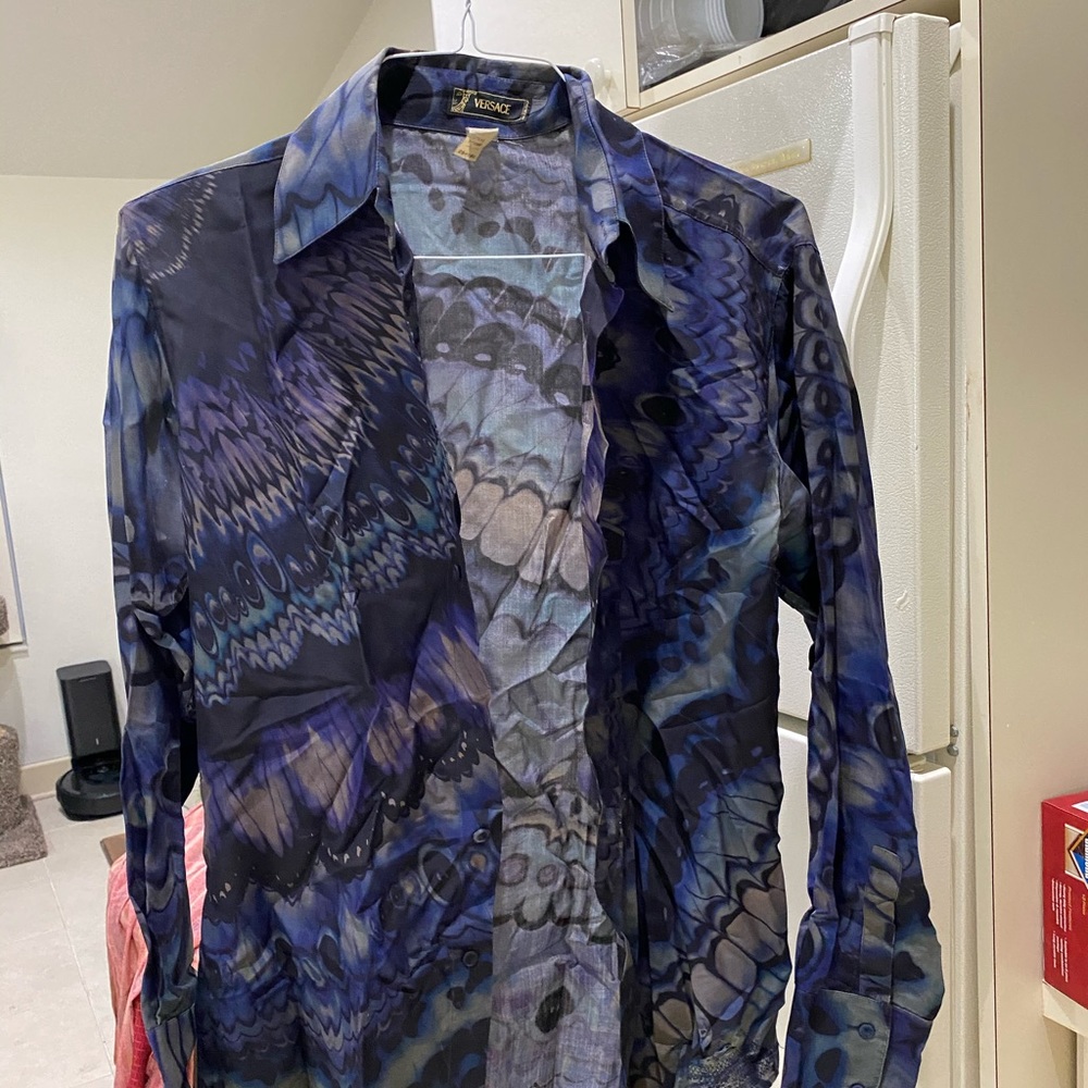 Versace button down shirt RARE butterfly pattern
